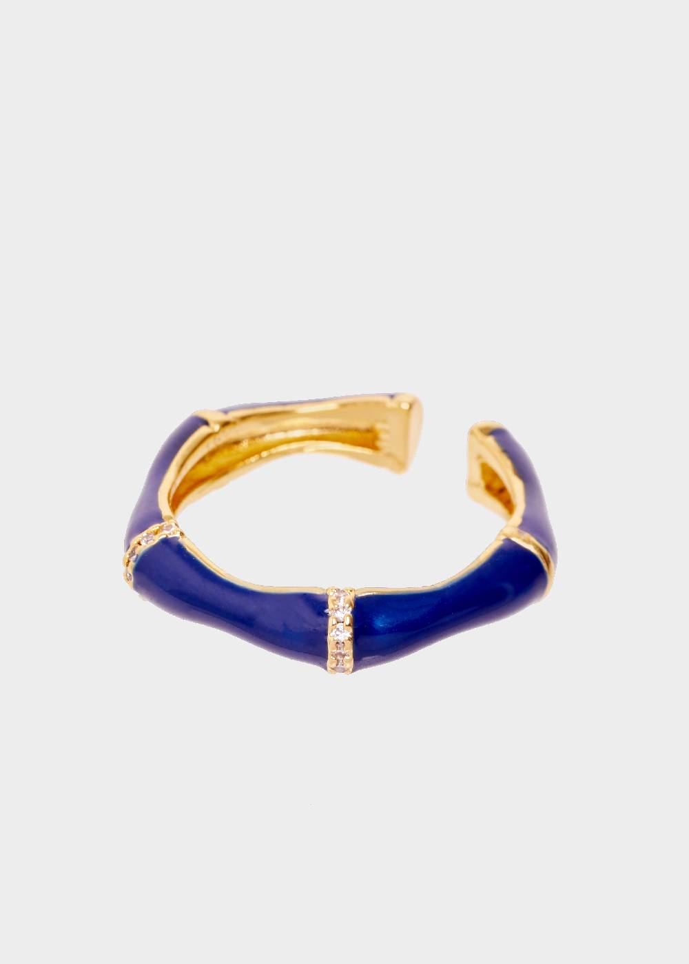 Nalí MERY ENAMEL RING BLU WITH CRYSTALS