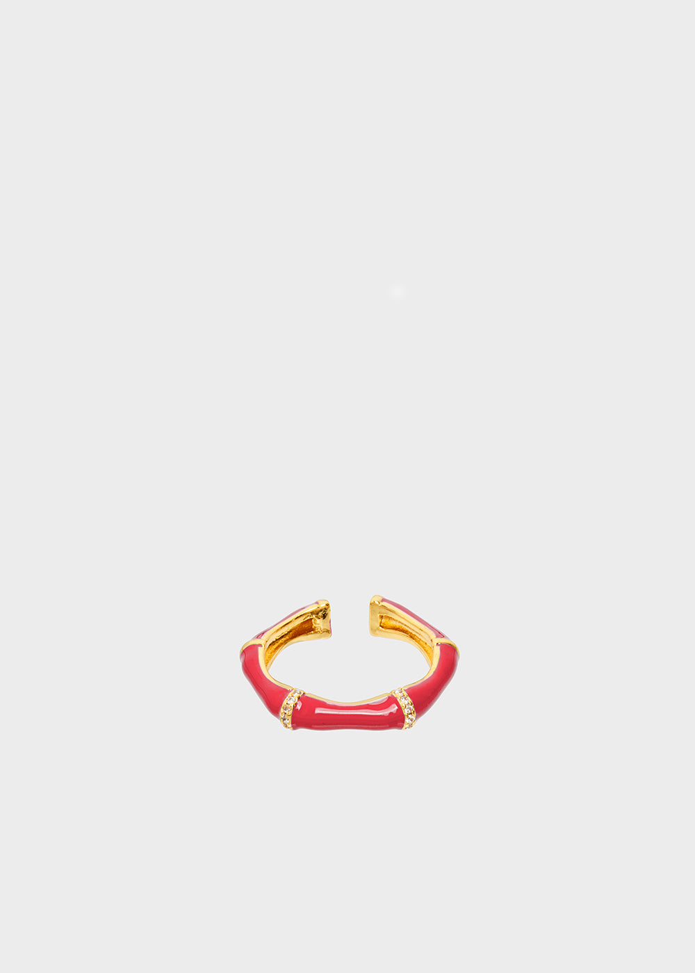 Nalí MERY ENAMEL RING FUSHIA WITH CRYSTALS