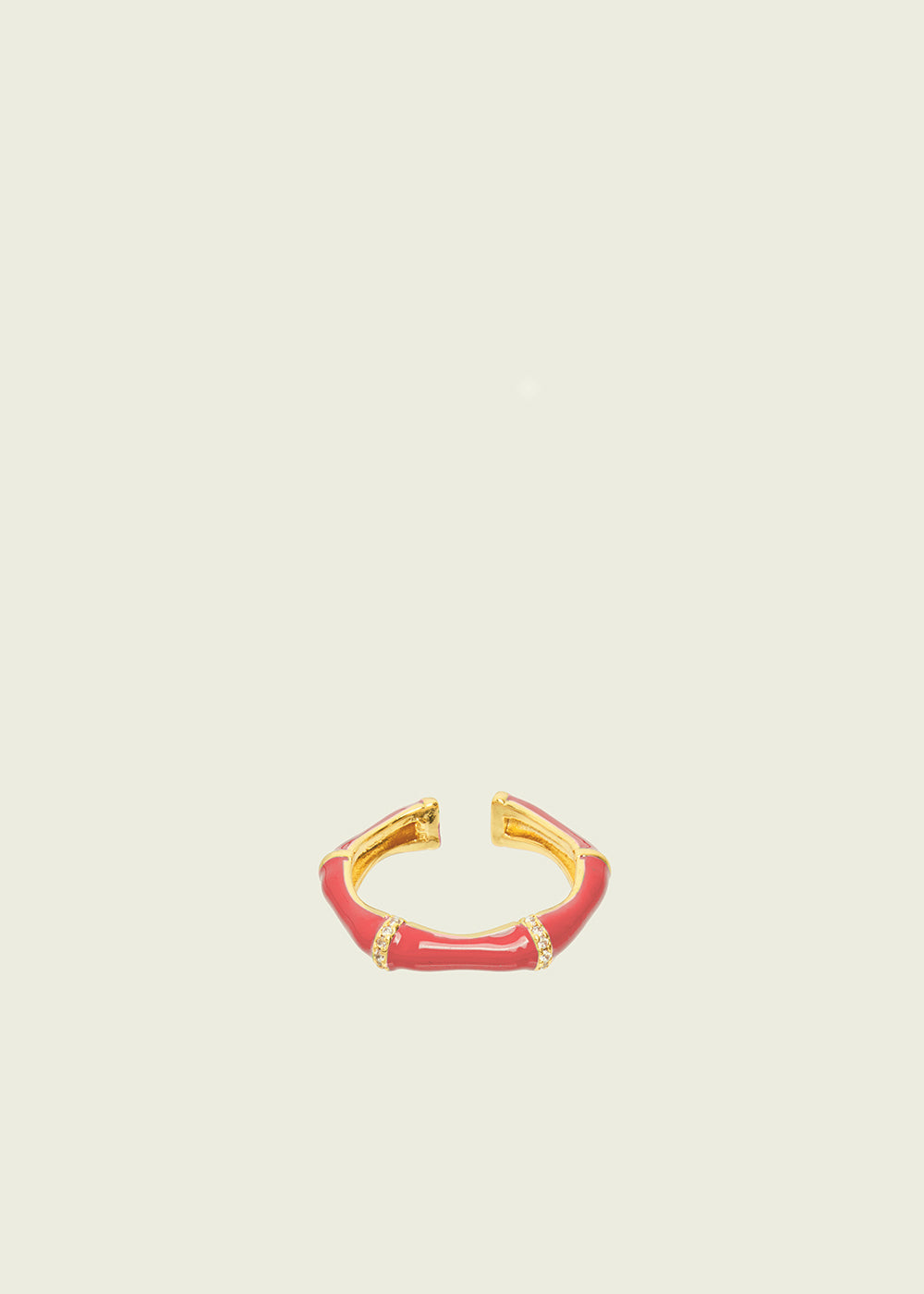 Nalí MERY ENAMEL RING FUSHIA WITH CRYSTALS