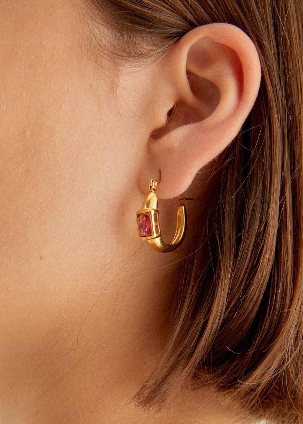 Nalí MILLY HOOP EARRINGS S. STEEL + COLORS