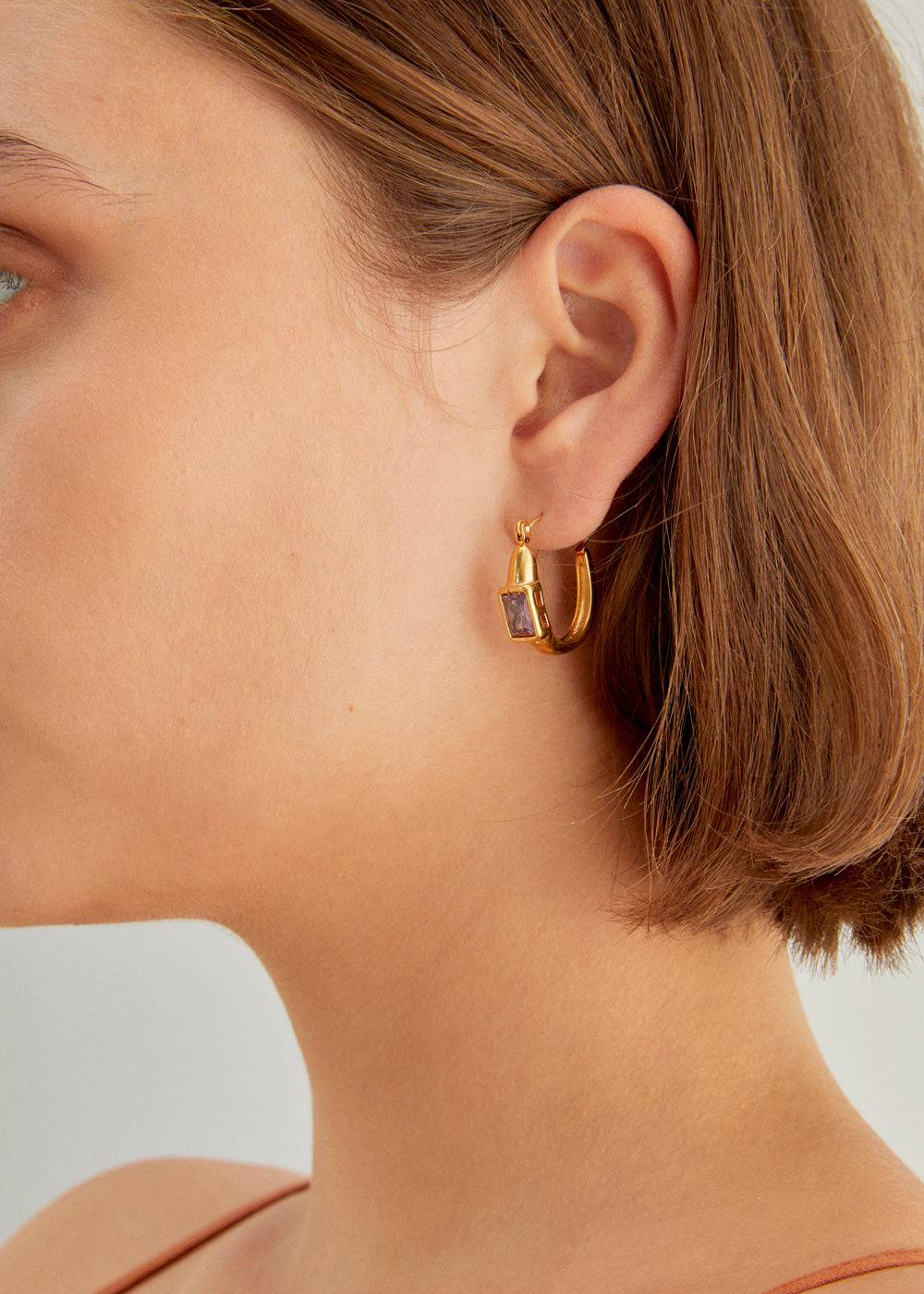 Nalí MILLY HOOP EARRINGS S. STEEL + COLORS