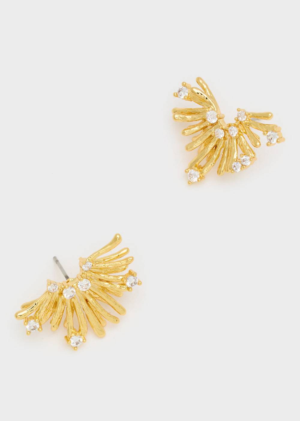 Nalí MIMI LOBE EARRINGS W/ CLEAR ZIRCONS