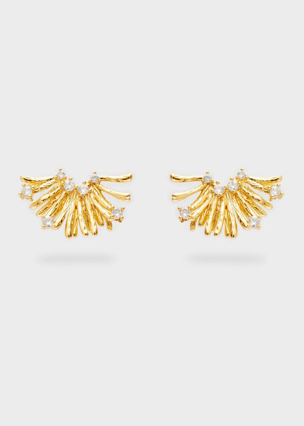 Nalí MIMI LOBE EARRINGS W/ CLEAR ZIRCONS