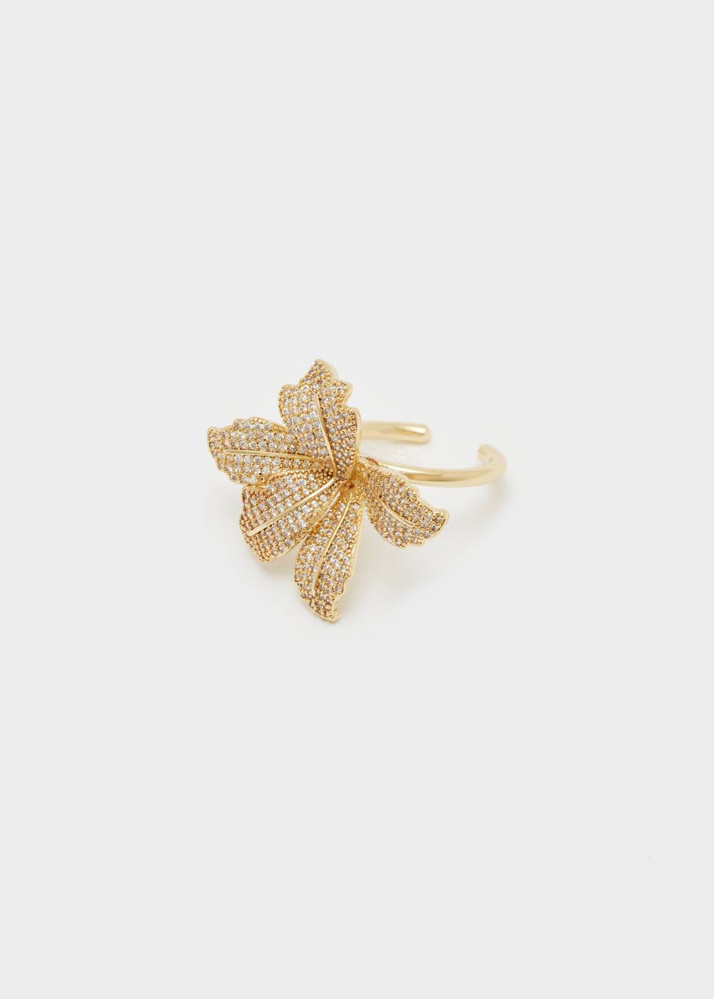 Nalí MISS GOLD RING W/ FLOWERS+STONES