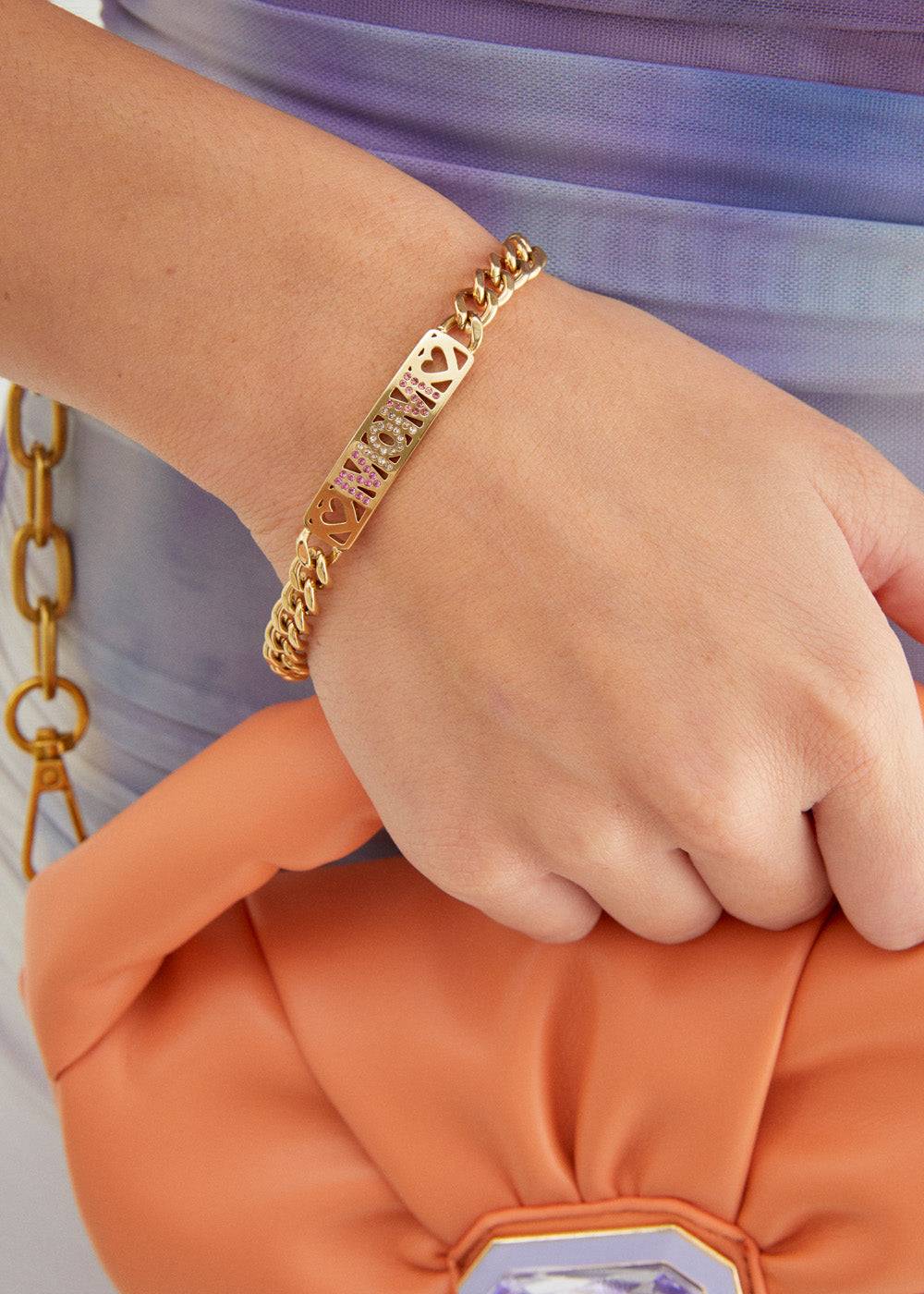 Nalí MOM S. STEEL BRACELET W/ STONES