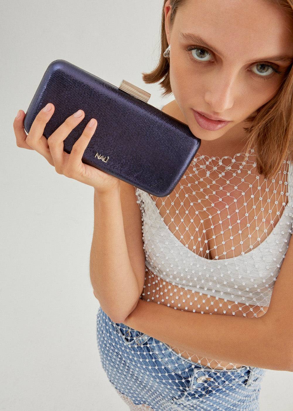 Nalí NADINE CLUTCH IN METALLIC + COLORS