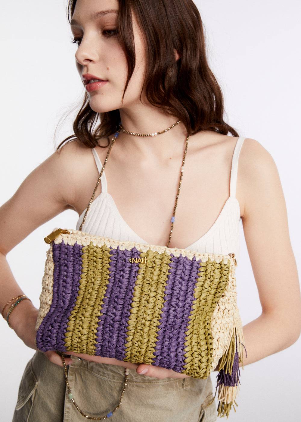 Nalí NANA POUCH IN RAFFIA + COLORS