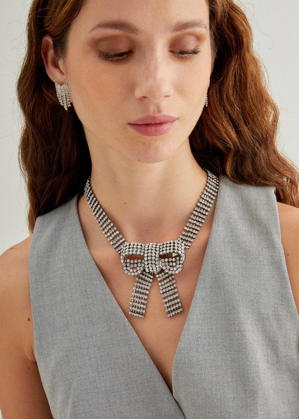 Nalí NECKLACE W/ BOW + STONES + COLORS