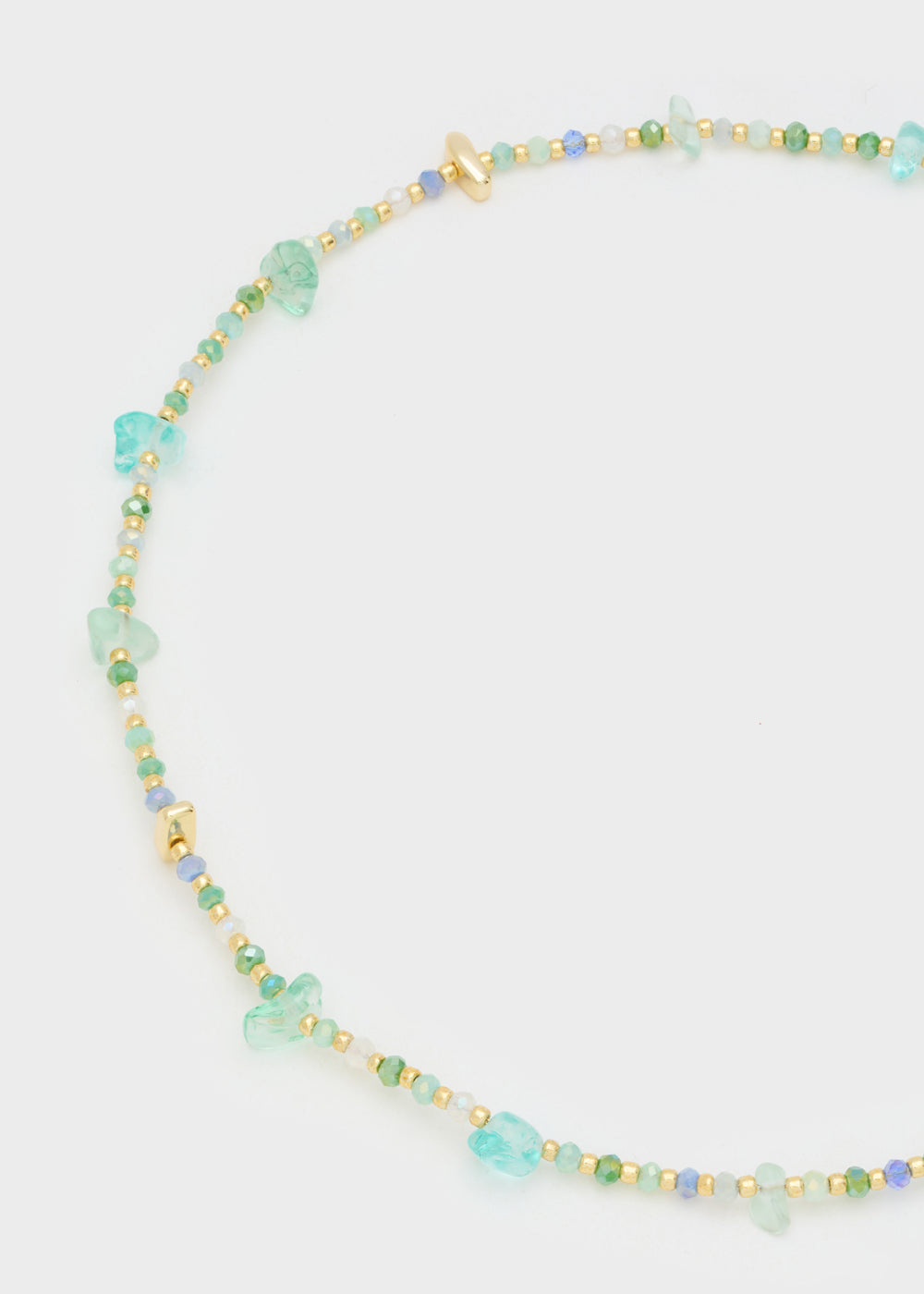 Nalí NECKLACE W/ GREEN+GOLD STONES