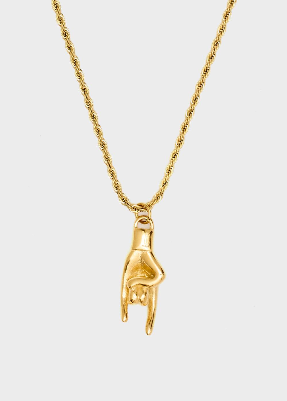 Nalí NECKLACE W/ HAND PENDANT 14KT G.P