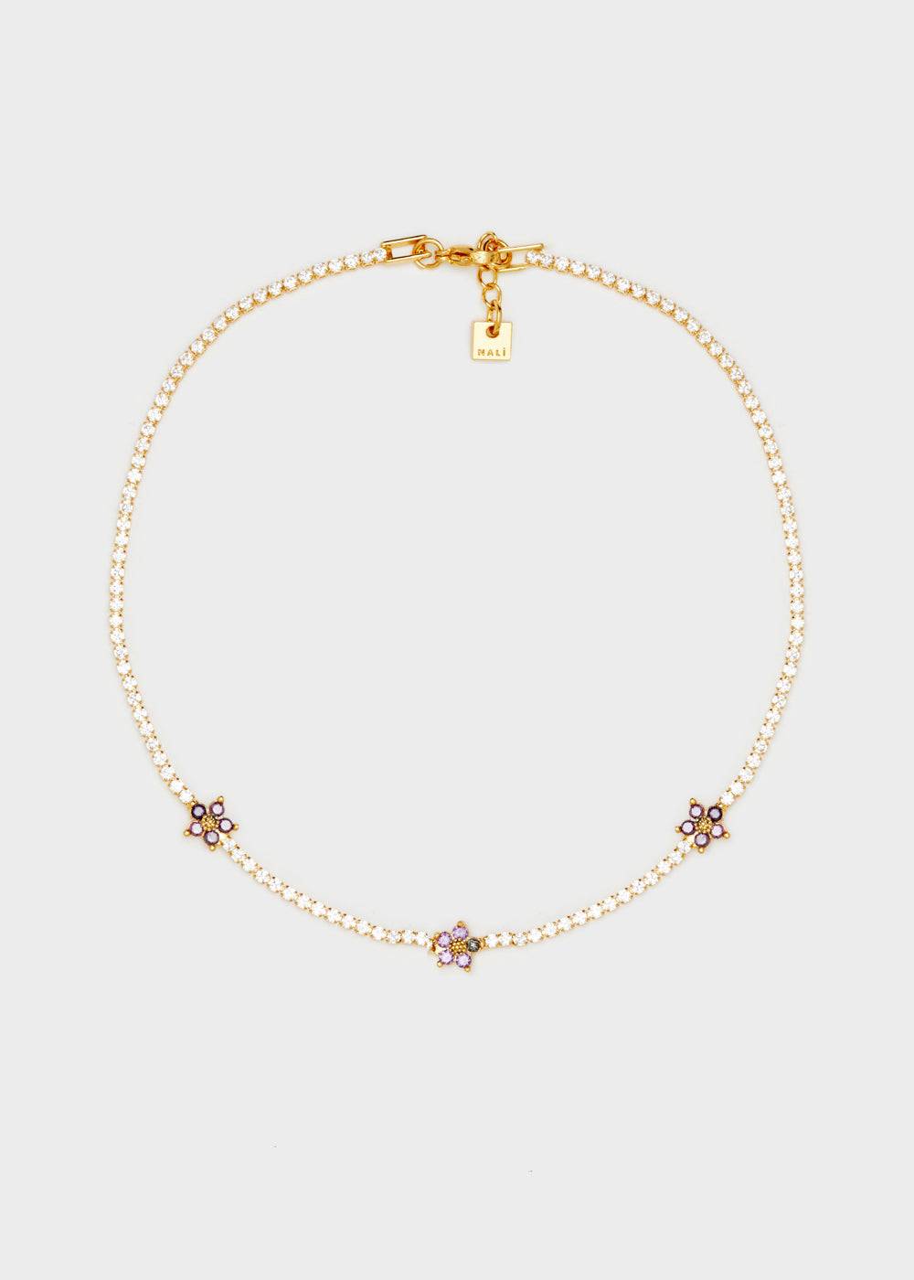 Nalí NECKLACE W/ LILAC ZIRCON FLOWERS