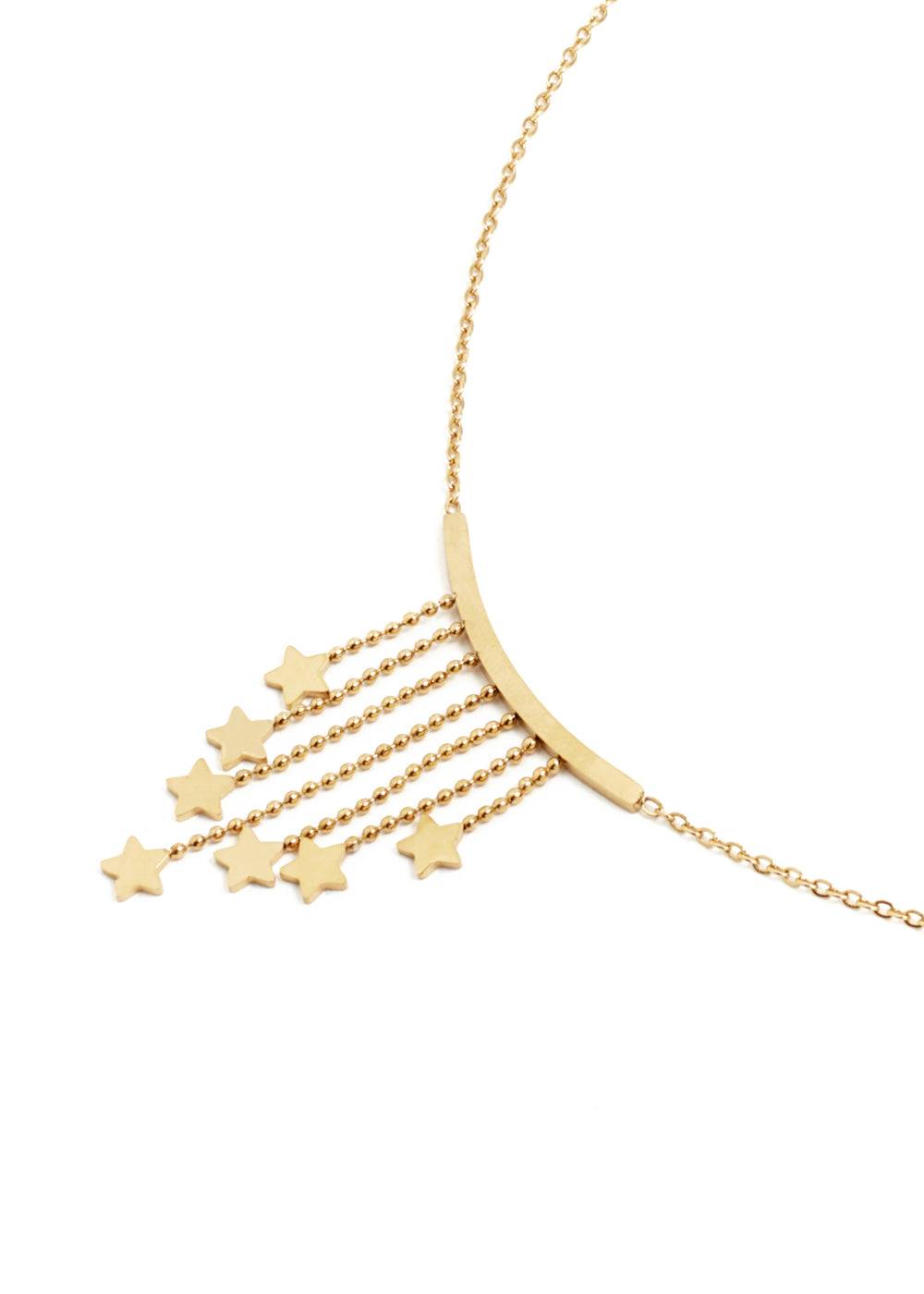 Nalí NECKLACE W/ STAR PENDANTS 14K GOLD PLATED
