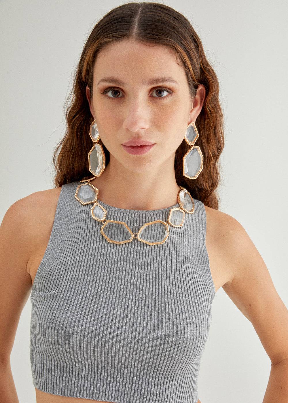 Nalí NECKLACE WITH CLEAR STONES