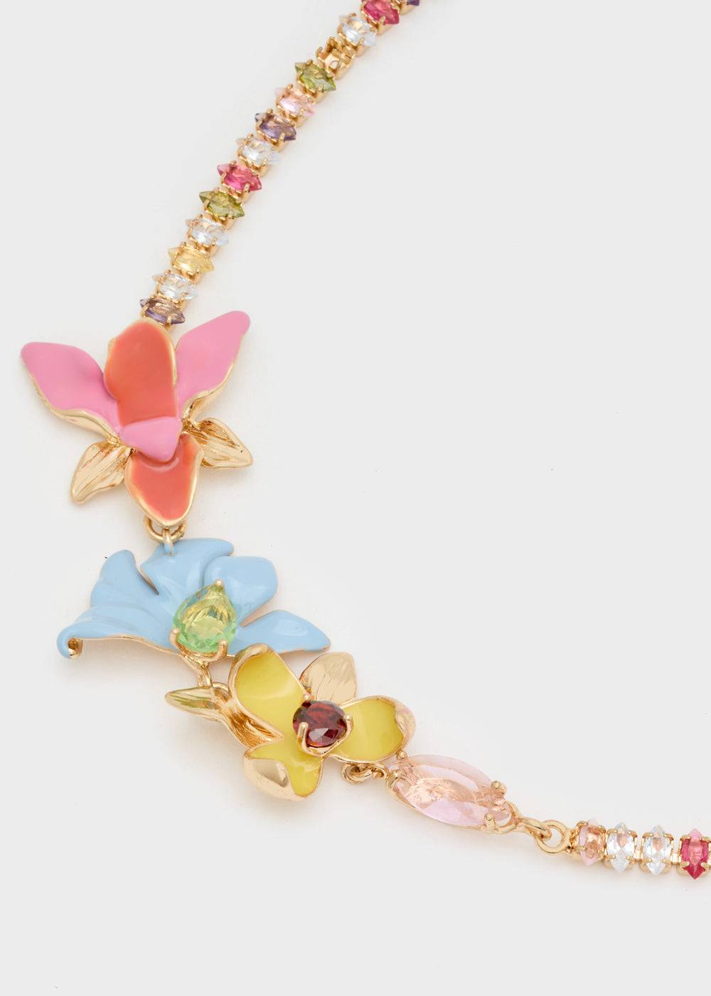 Nalí NECKLACE WITH ENAMEL FLOWERS AND STONES