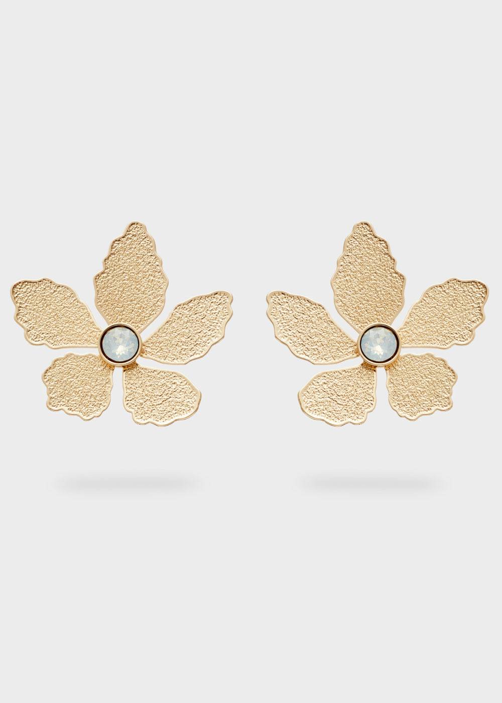 Nalí NICOLE FLOWER EARRINGS W/ STONE + COLORS