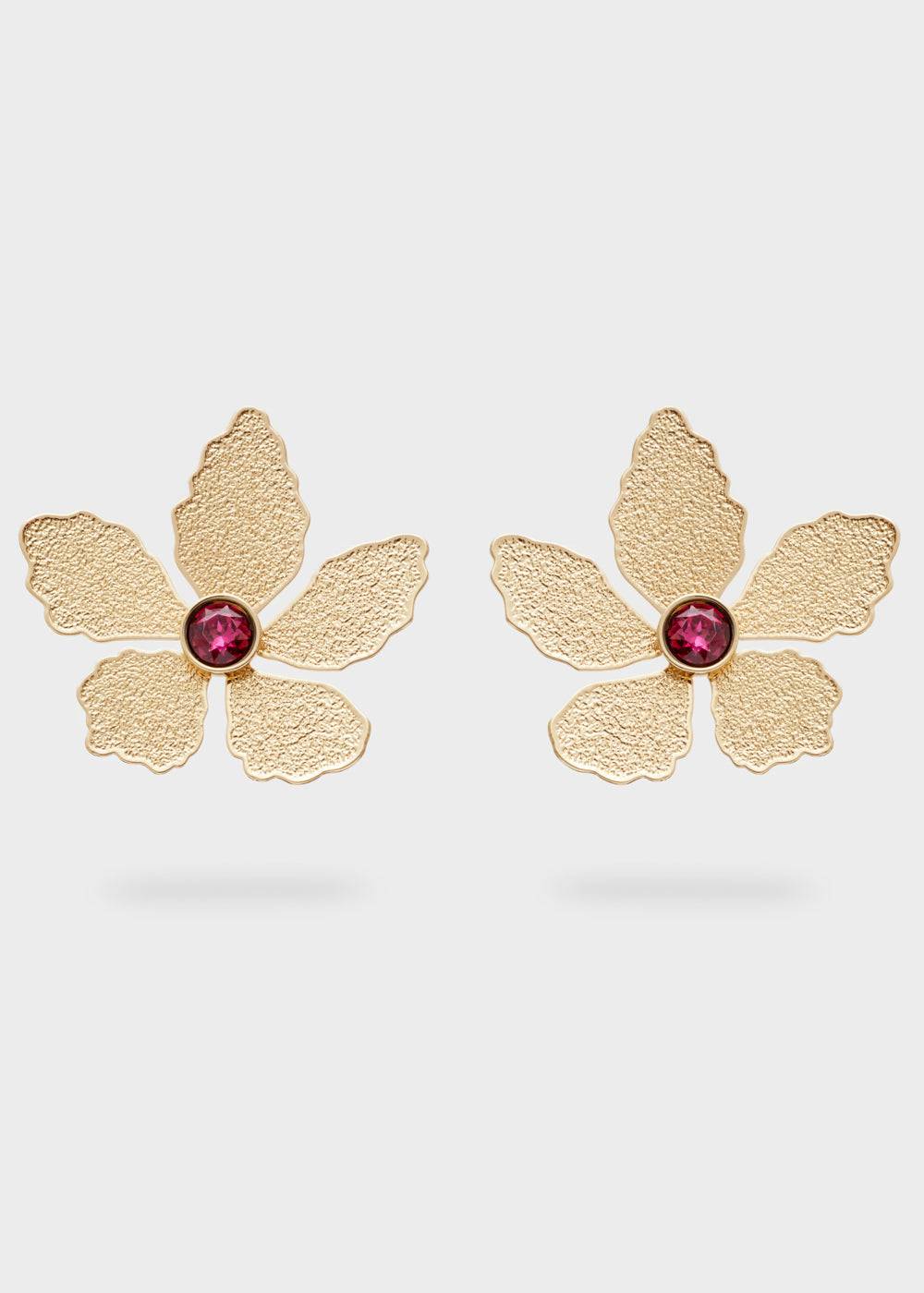 Nalí NICOLE FLOWER EARRINGS W/ STONE + COLORS