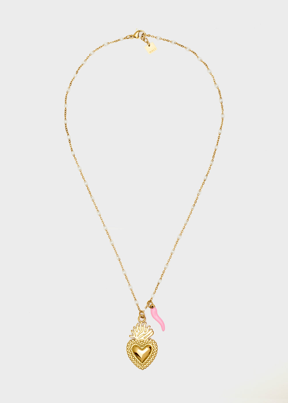 Nalí NINA NECKLACE W/ HEART+HORN + COLORS