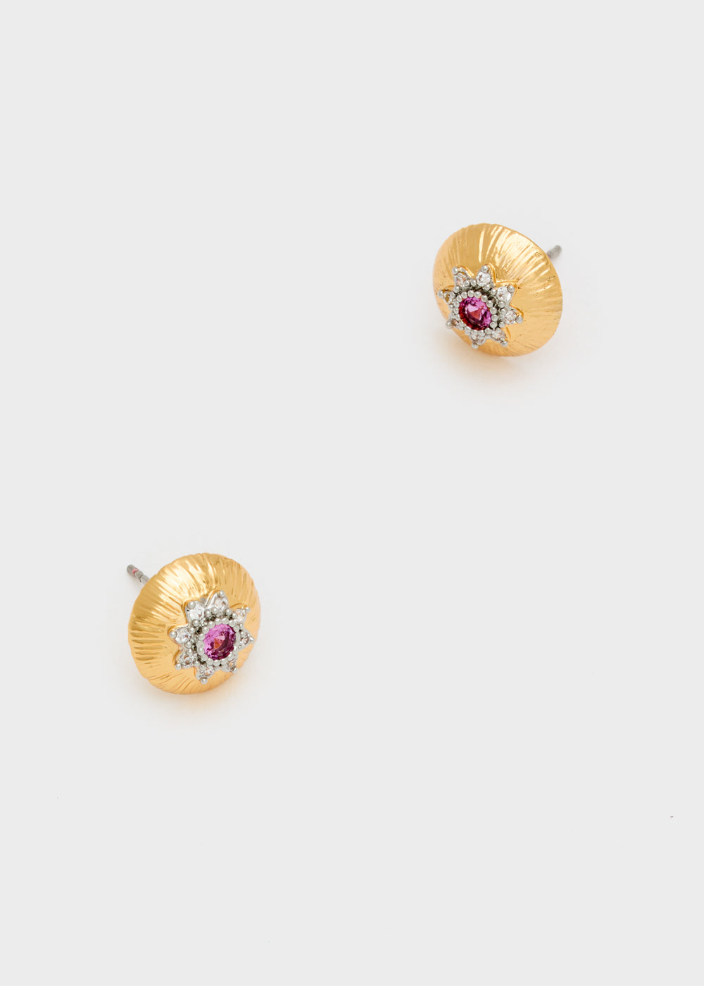 Nalí OLGA LOBE EARRINGS FUCHSIA ZIRCON + COLORS