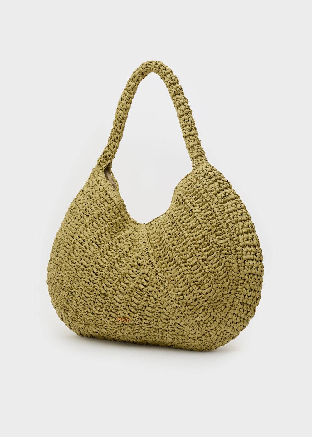 Nalí OLGA SHOULDER BAG IN RAFFIA + COLORS