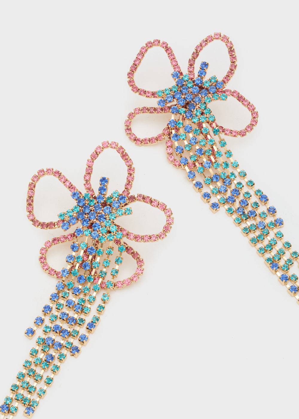 Nalí OVERSIZE FLOWER EARRINGS W/ MULTI STONES