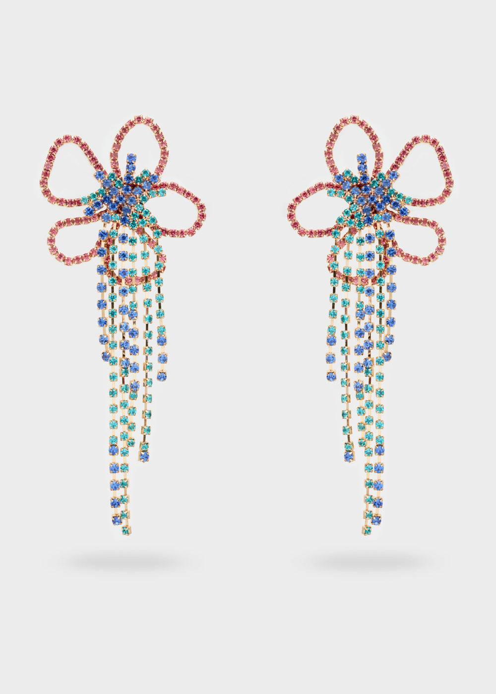 Nalí OVERSIZE FLOWER EARRINGS W/ MULTI STONES