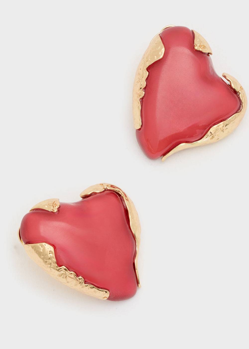 Nalí OVERSIZE HEART EARRINGS RED