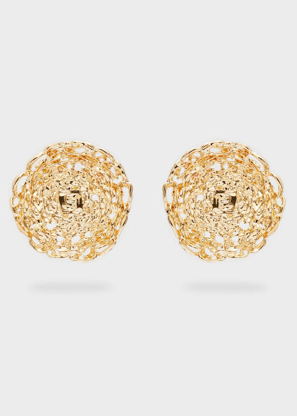Nalí OVERSIZE LOBE ROUND EARRINGS IN GOLD