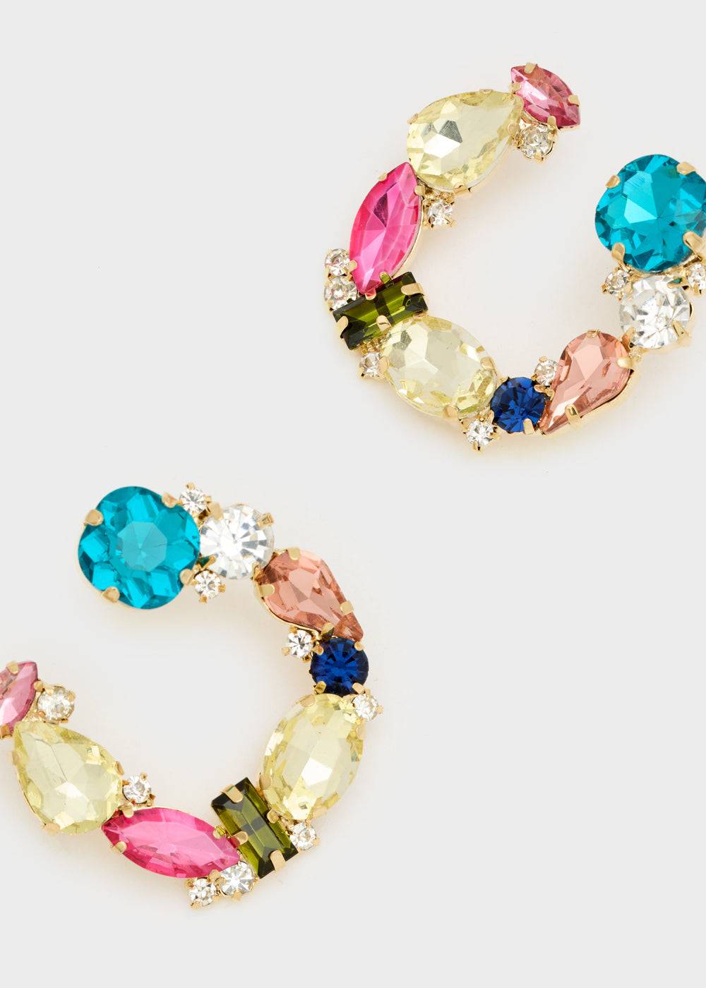 Nalí OVERSIZED LOBE EARRINGS W/ MULTI STONES