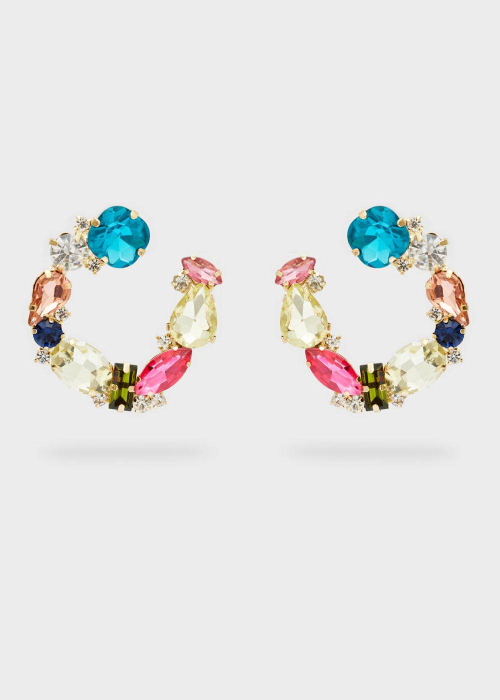 Nalí OVERSIZED LOBE EARRINGS W/ MULTI STONES