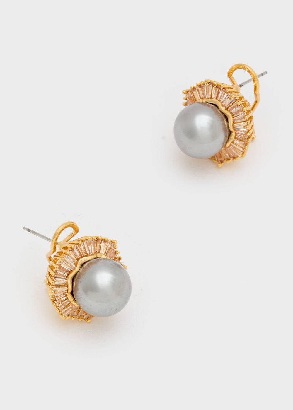 Nalí PATRIZIA CLIP+PIN EARRINGS W/ PEARL + COLORS