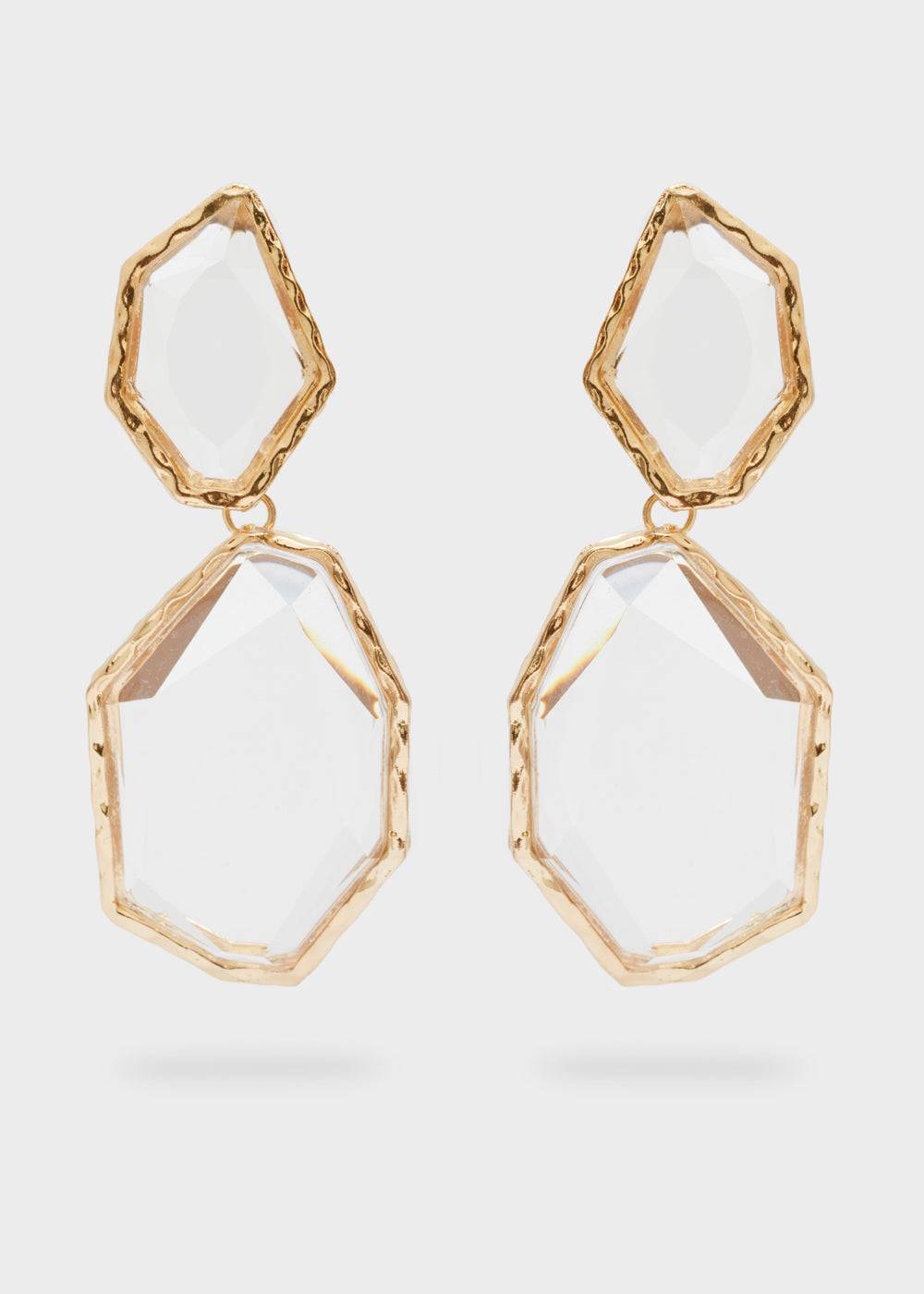 Nalí PENDANT EARRINGS W/ CLEAR STONES