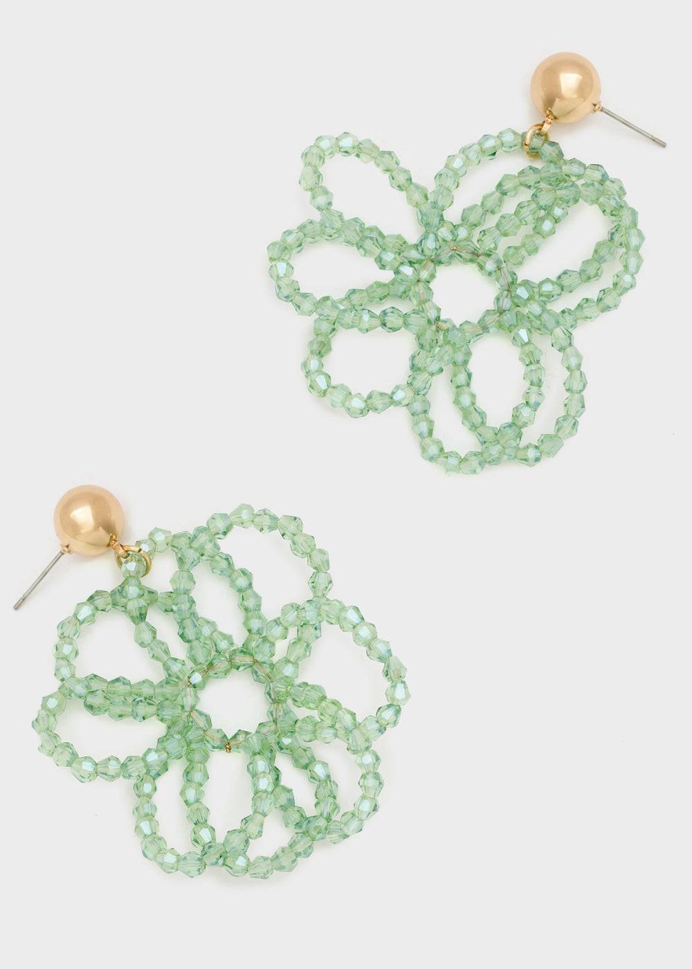 Nalí PETAL EARRINGS W/ BEADS + COLORS