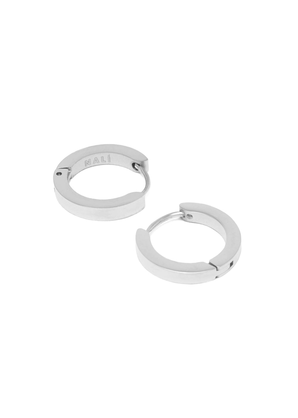 Nalí POLLY SILVER SMALL HOOP EARRINGS STAIN. STEEL