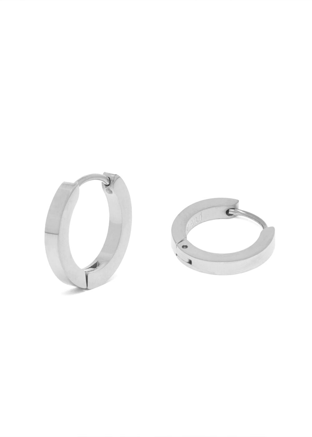 Nalí POLLY SILVER SMALL HOOP EARRINGS STAIN. STEEL