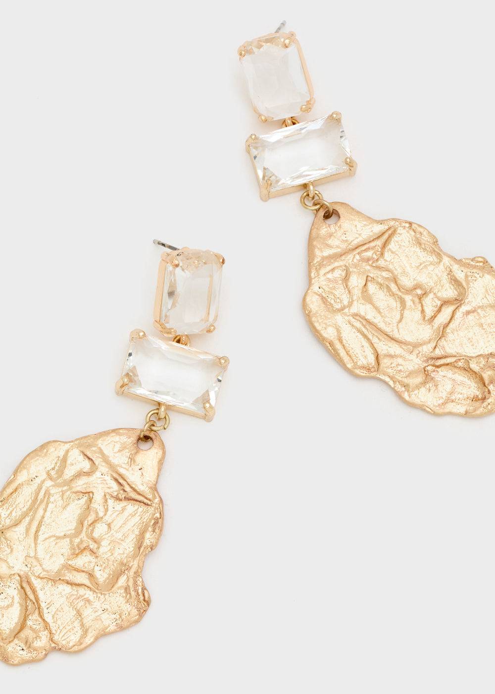 Nalí REFINED EARRINGS IN GOLD W/ CLEAR STONES