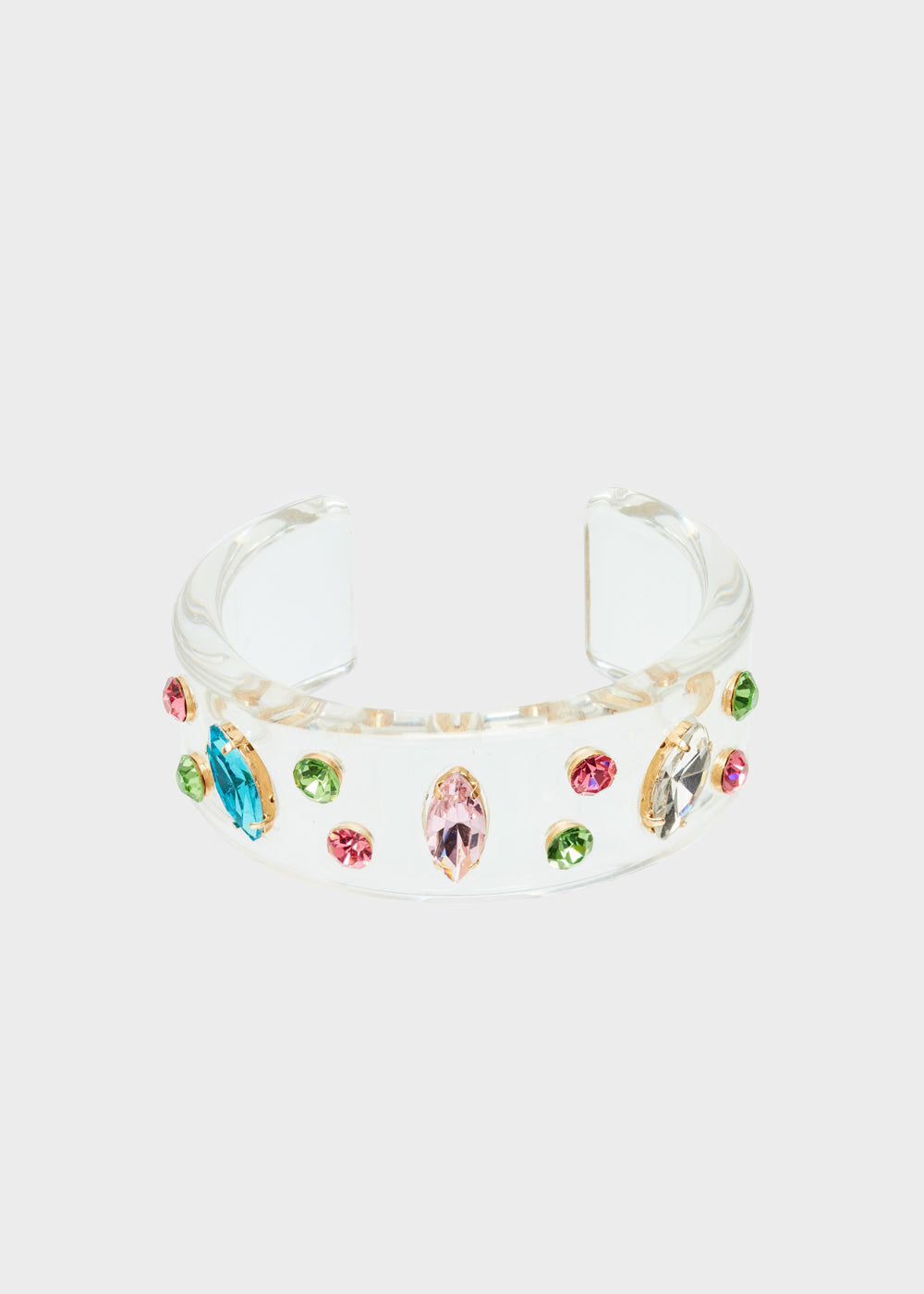 Nalí RIGID BRACELET IN RESIN W/ FUCHSIA STONES