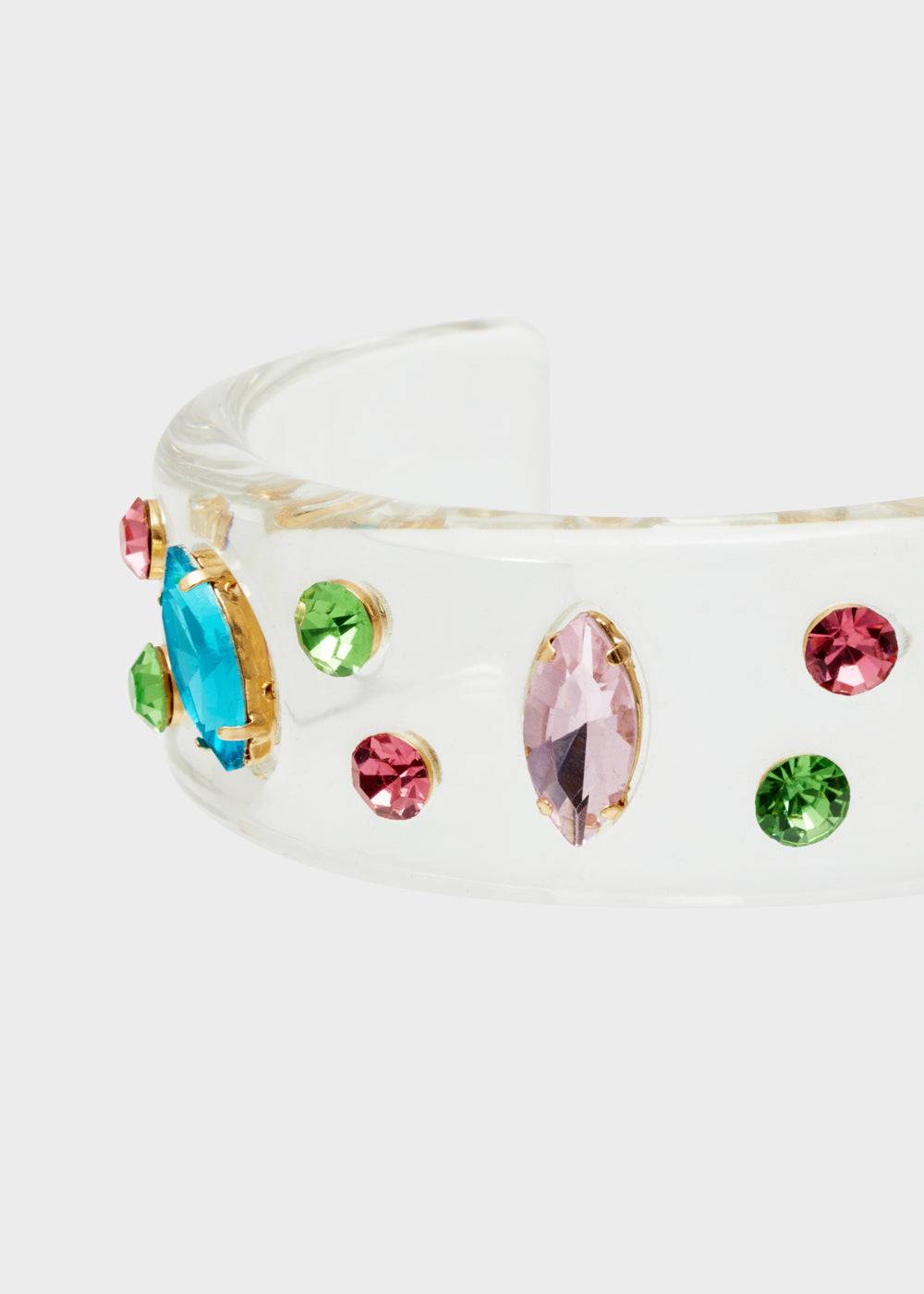 Nalí RIGID BRACELET IN RESIN W/ FUCHSIA STONES