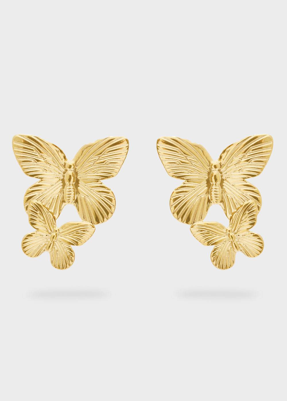 Nalí S.STEEL BUTTERFLY EARRINGS IN GOLD