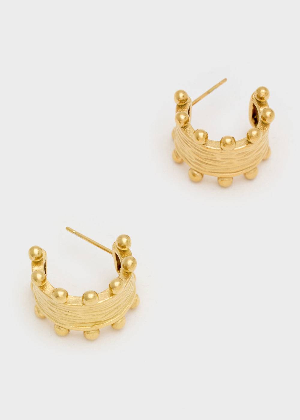Nalí S.STEEL EARRINGS IN GOLD W/ SPHERES