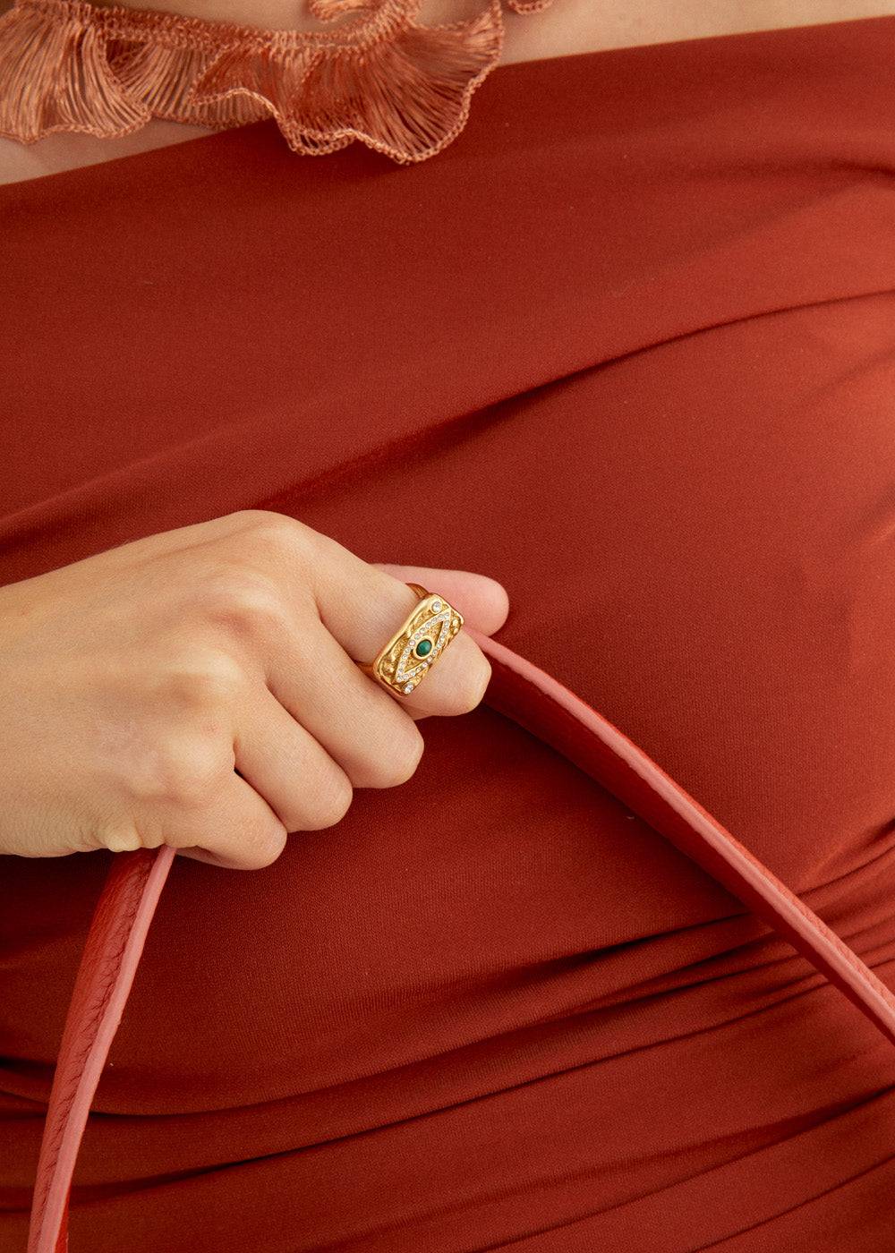 Nalí S.STEEL GOLD RING WITH EYE