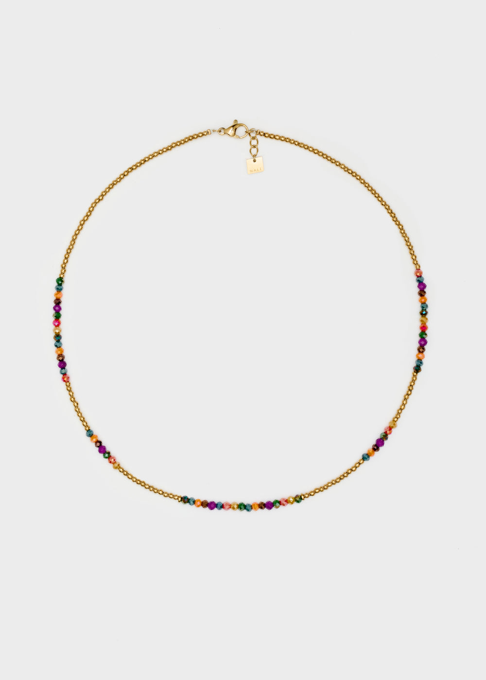 Nalí S.STEEL NECKLACE IN GOLD W/ MULTI BEADS