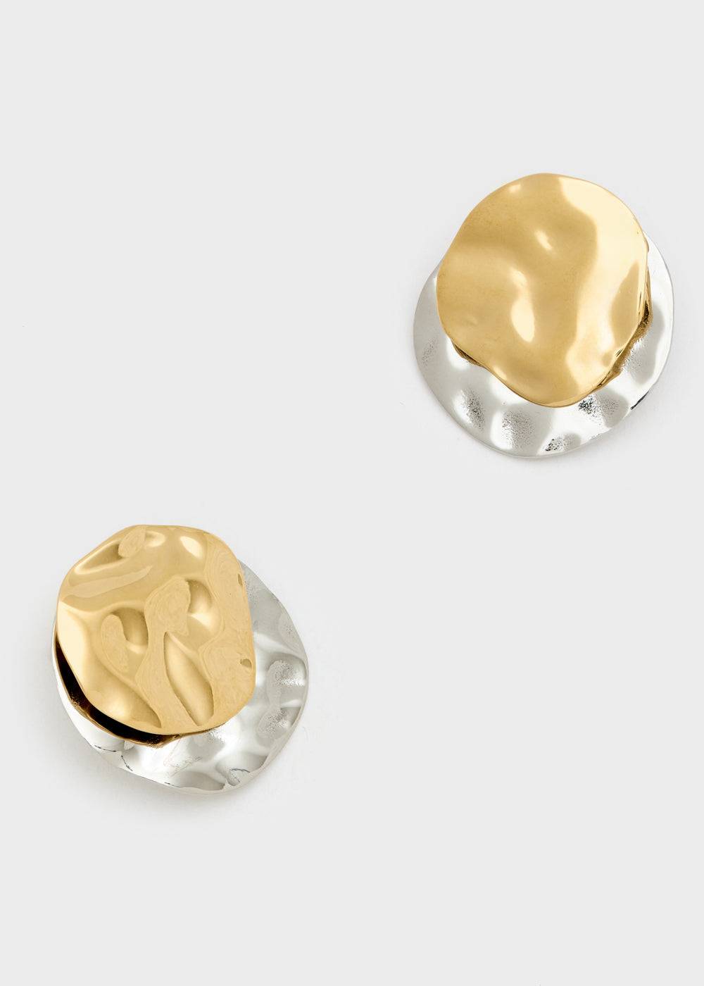 Nalí S.STEEL ROUND EARRINGS GOLD+SILVER