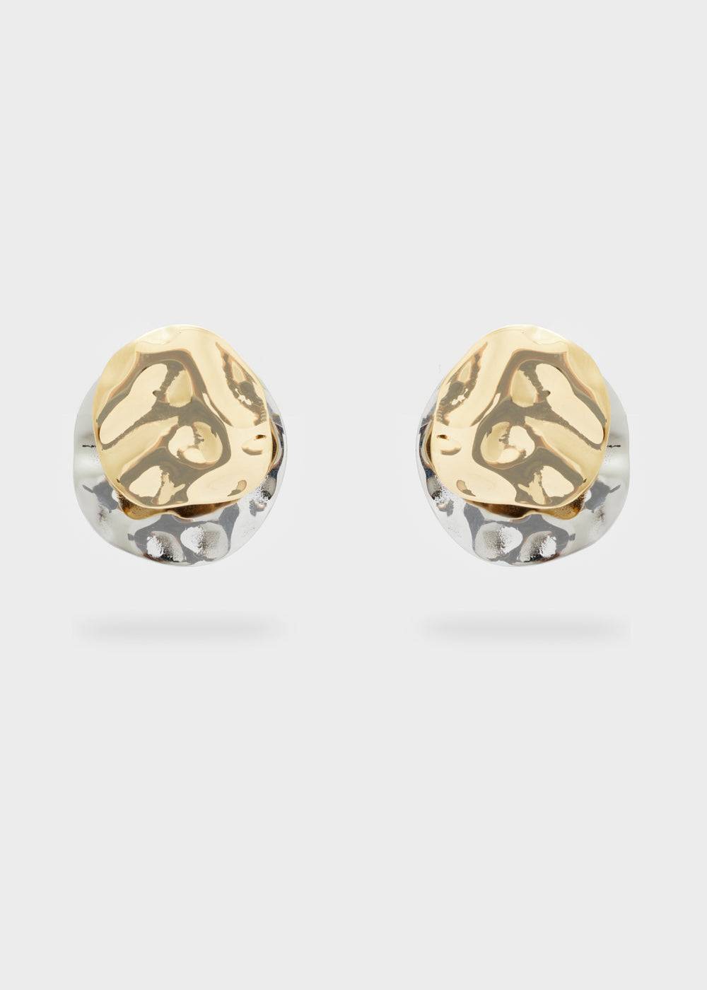 Nalí S.STEEL ROUND EARRINGS GOLD+SILVER