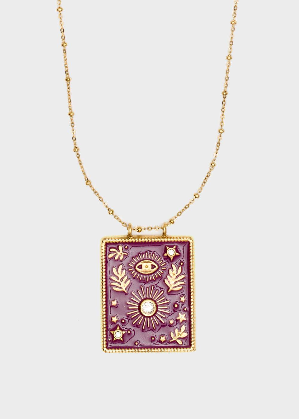 Nalí S.STEEL SOLE BIG NECKLACE GOLD + COLORS