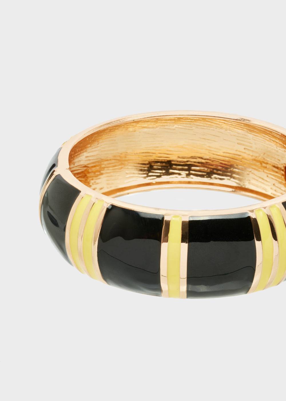 Nalí SABLE BANGLE BRACELET ENAMEL BLACK/YELLOW