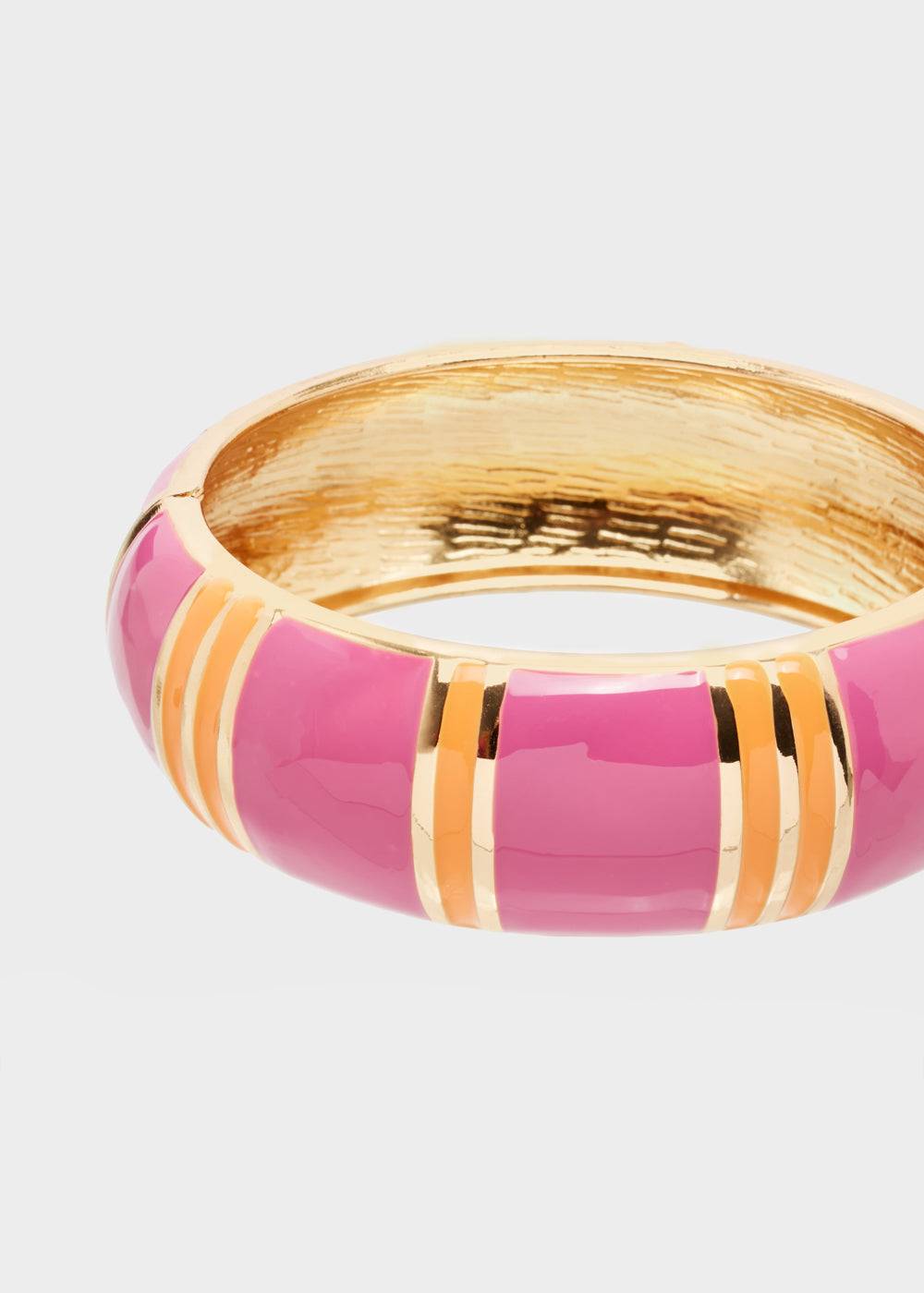 Nalí SABLE BANGLE BRACELET ENAMEL PINK/ORANGE