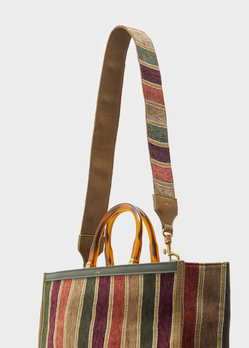Nalí SALLY STRAP W/ GREEN AND TAUPE STRIPES