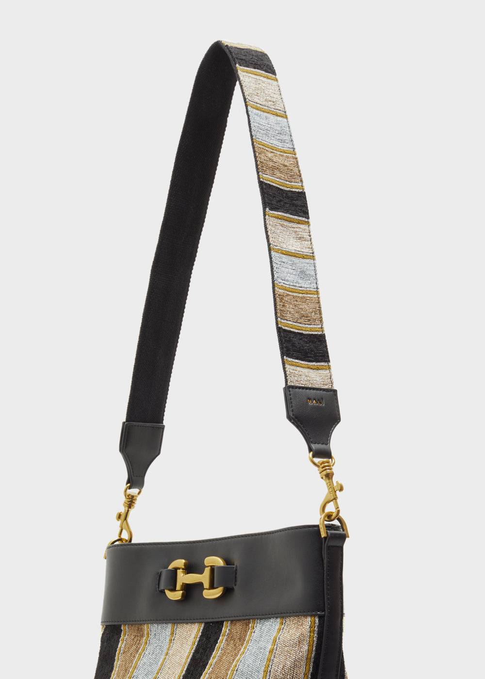 Nalí SALLY STRAP W/ TAUPE AND BLACK STRIPES