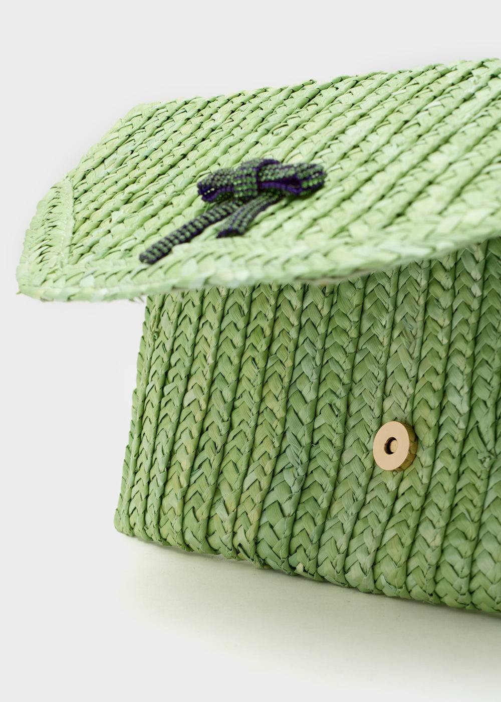Nalí SAMI CLUTCH IN STRAW+ BOW + COLORS