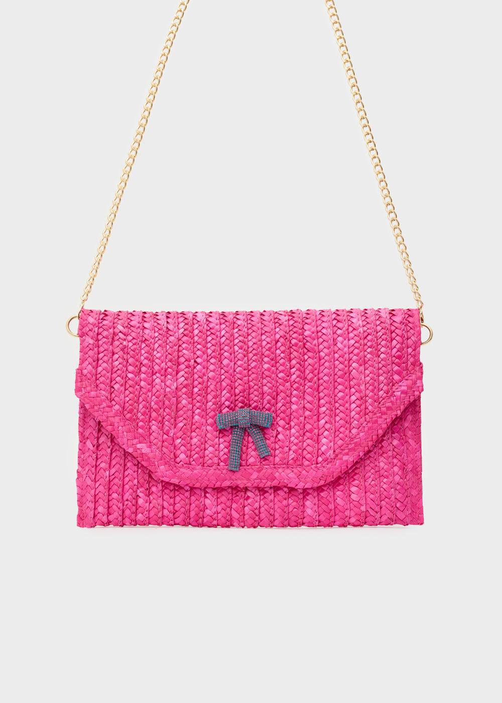 Nalí SAMI CLUTCH IN STRAW+ BOW + COLORS